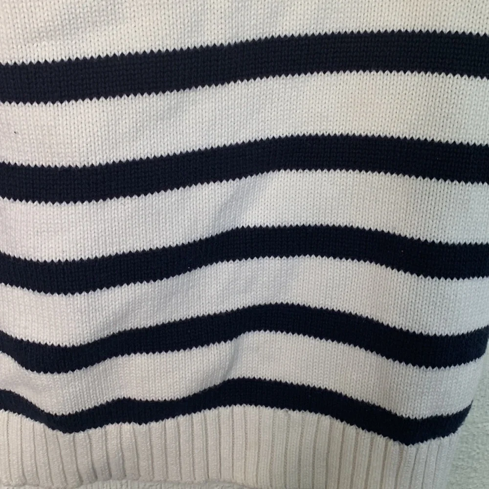 Gymboree Nautical Knit Striped Navy White Button Down Sweater size 4